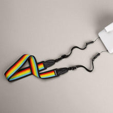 Load image into Gallery viewer, Polaroid Camera Strap Flat  (Rainbow Black)