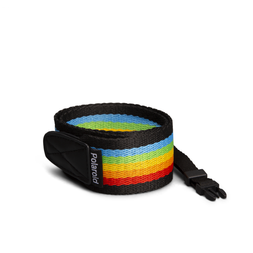 Polaroid Camera Strap Flat  (Rainbow Black)
