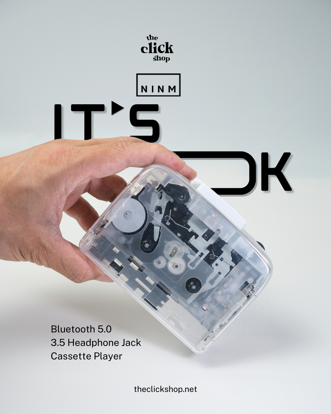 IT'S OK TOO Cassette Player White — front view