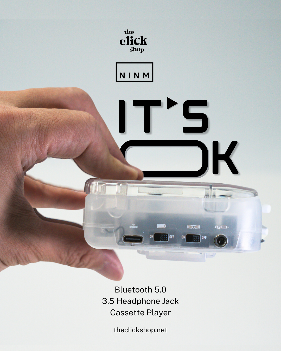 IT'S OK TOO Cassette Player White — lifestyle