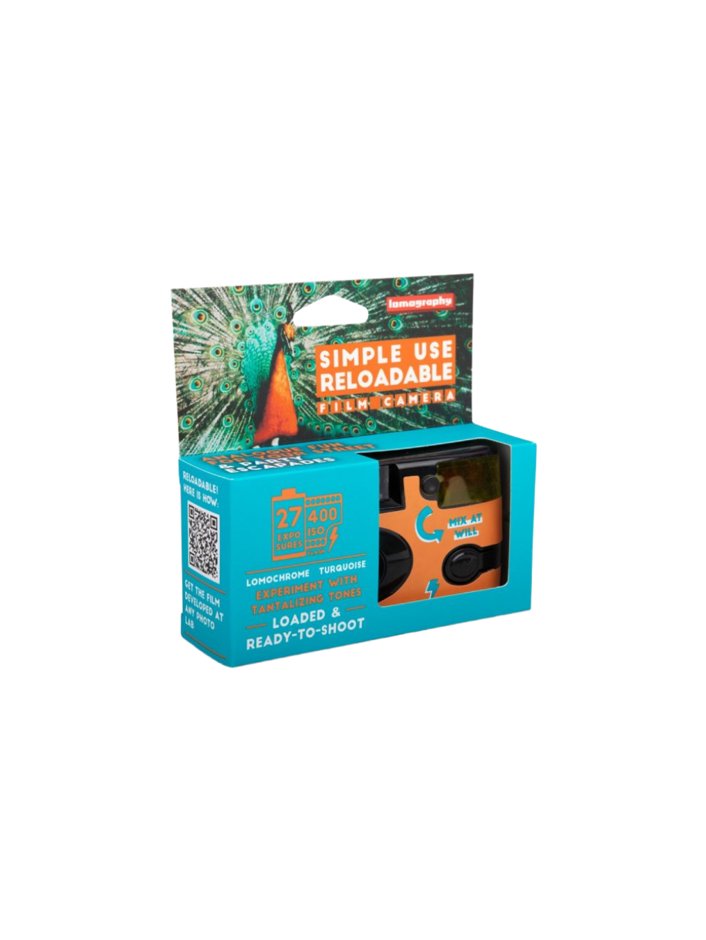 Lomography Simple Use Reuseable Film Camera - 400/27 Turquoise