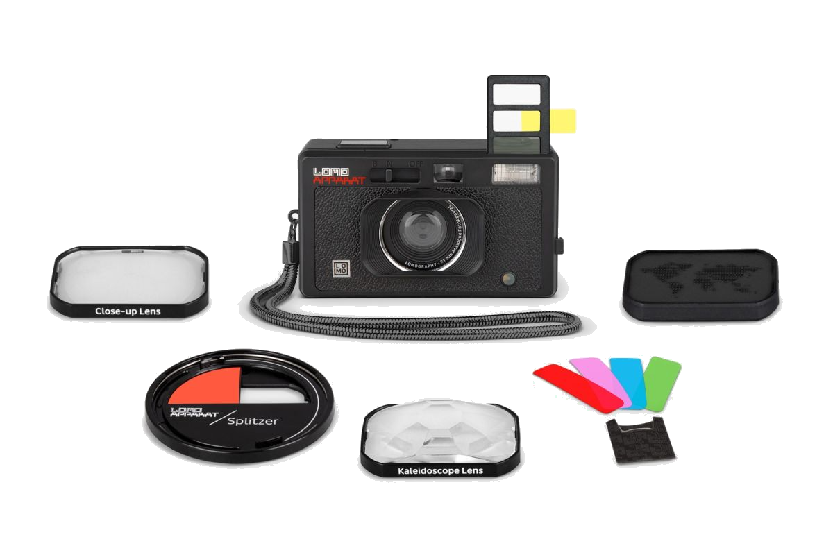 LomoApparat with accessories, transparent background