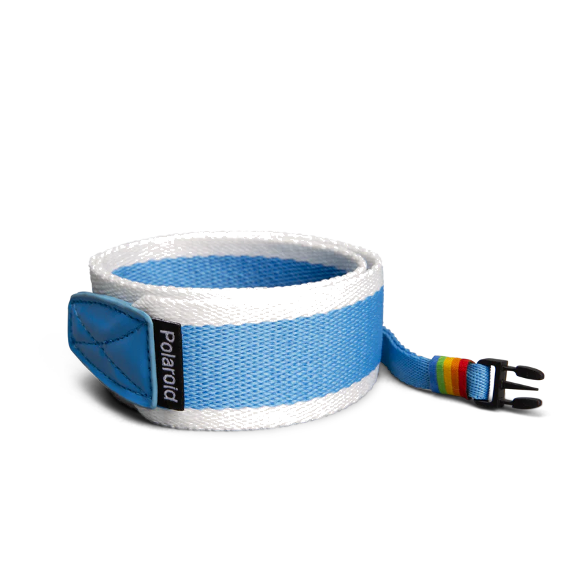 Polaroid Camera Strap Flat - Blue Stripe