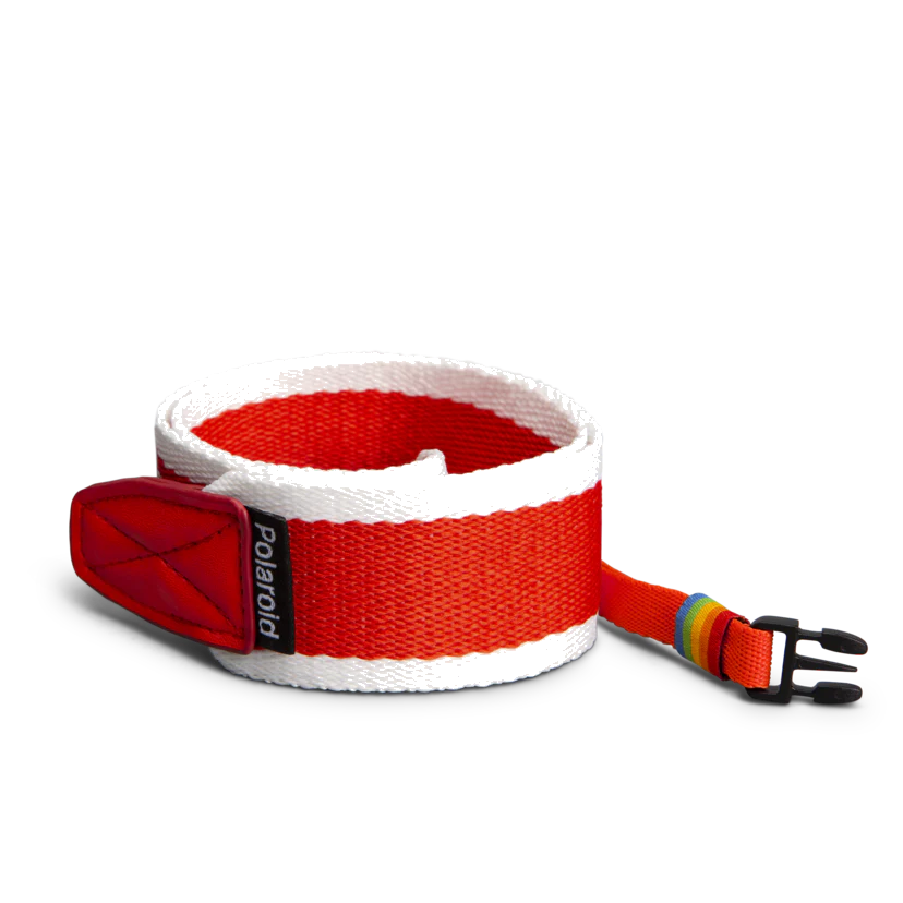 Polaroid Camera Strap Flat - Red Stripe