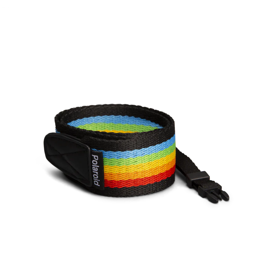 Polaroid Camera Strap Flat - Rainbow Black