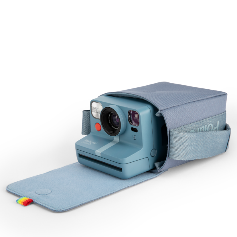 Polaroid Now Camera Bag — Blue & Gray — open view