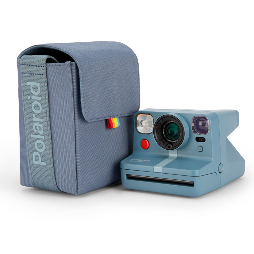 Polaroid Now Camera Bag — Blue & Gray — side view