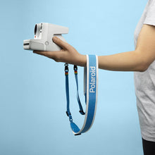 Load image into Gallery viewer, Polaroid Camera Strap Flat - Blue Stripe